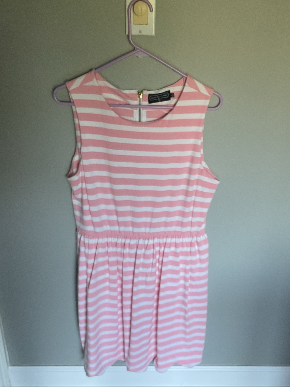 Duffield Lane Pink and White Striped Sleeveless Mini Dress